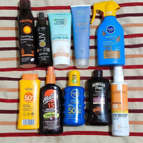 Sunscreens almost full, pack of 10, used