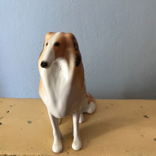 Lomonosov porcelain figurine colley dog used