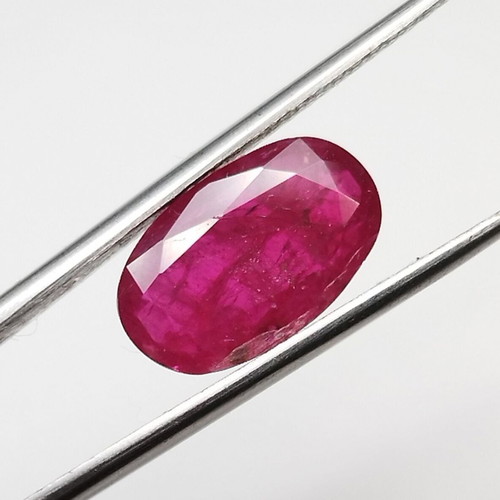 Natural unheated ruby 2.08 carat vivid red oval