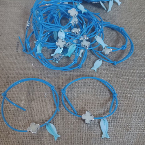 Baptism martyrika bracelets with fish and cross, new, pack of 70