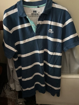 Oxygen Sailing XXL Fit men's shirt used, white and blue