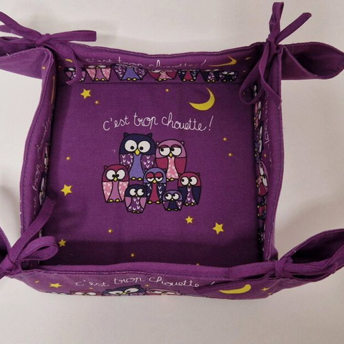Bread basket with owls new, square 20x20 cm