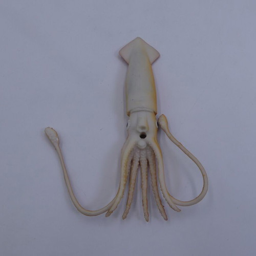 Pink Squid Toy Calamari figure used, plastic toy 5.5"