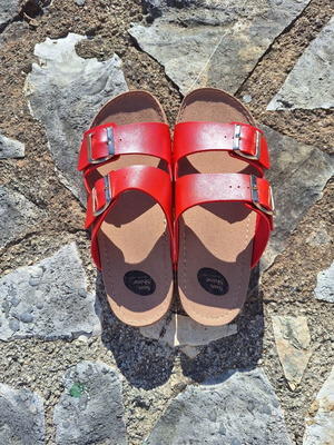 Sunshine Women's Anatomical Sandals No 25106, Red, New