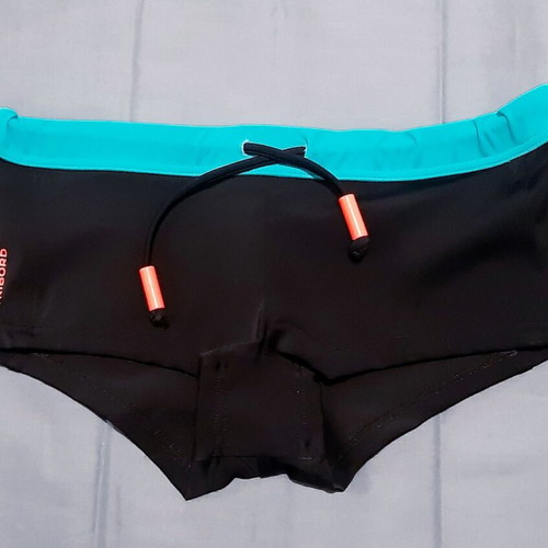 Tribord women's swimwear midium black and turquoise boxer bikini new