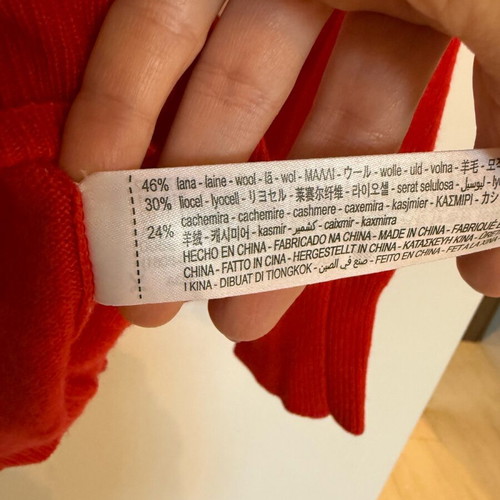 Zara knitted sweater like new, red, size S, wool and cashmere