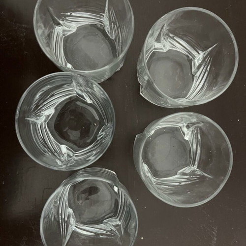 Glass lowball glasses set of 5 like new