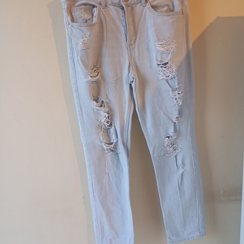 Γυναικείο τζιν παντελόνι Denim με σκισίματα, τιρκουάζ, μέγεθος XXXS