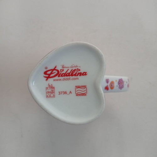 Diddlina heart-shaped mug cup used