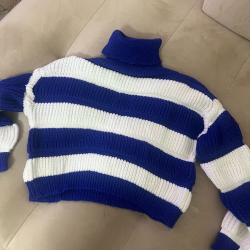 Crop sweater blue-white like new