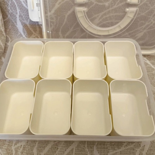 Food Storage Box with 8 Separate Compartments New, Airtight Lid