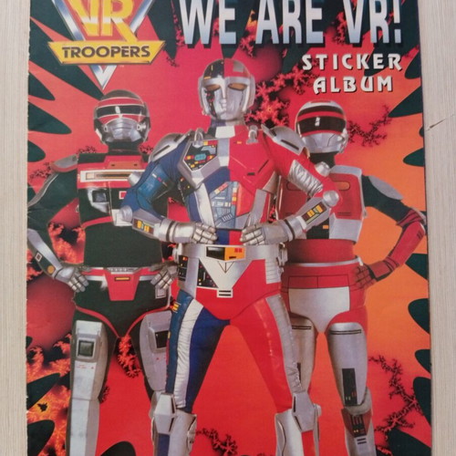 VR Troopers Carousel Sticker Album like new with 16 of 180 stickers