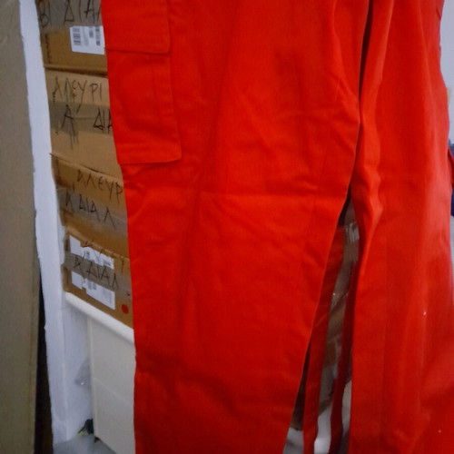 Red work overalls salopette Large unused