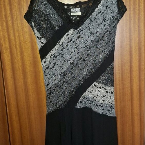 Mini elastic dress with straps like new, XS/S, black and gray