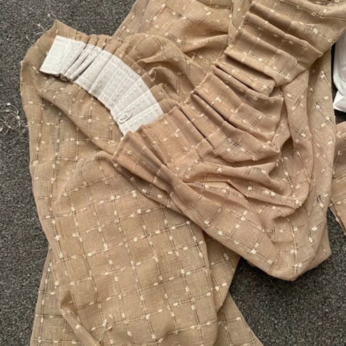 Rustic cream curtains and drapes set used, 2 pieces