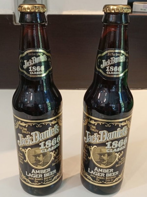 Jack Daniels 1866 Classic Amber Lager Beer vintage sealed bottles