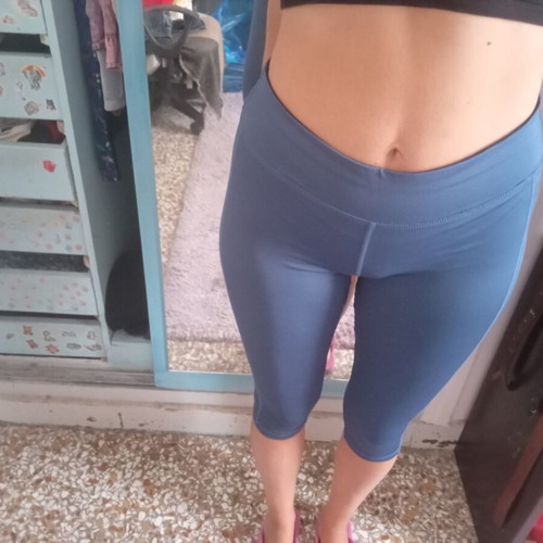 Blue sports leggings, size L