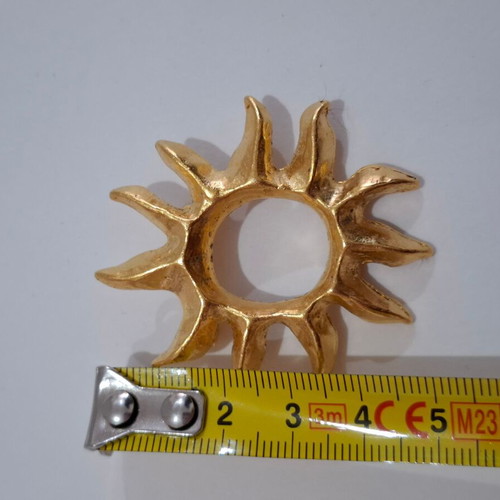 Vintage Lancome Paris Gilt Sun Burst brooch used, gilt color
