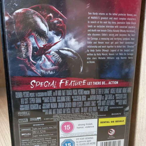 Venom 2: Let There Be Carnage DVD with Greek Subs like new