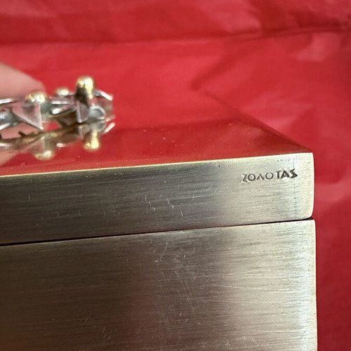 Zolotas brass box used, 13x13x3 cm