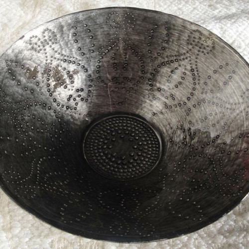 Μπωλ γκρι γυάλινο μεταλλιζέ, διάμετρος 18cm, ύψος 6cm καινούργιο