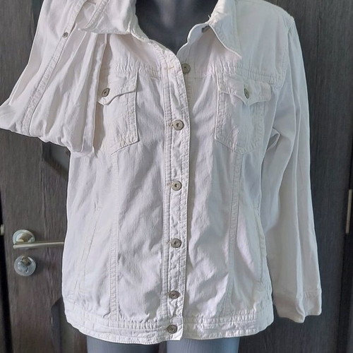 Cecil white denim jacket like new, large sizes XL to XXXL