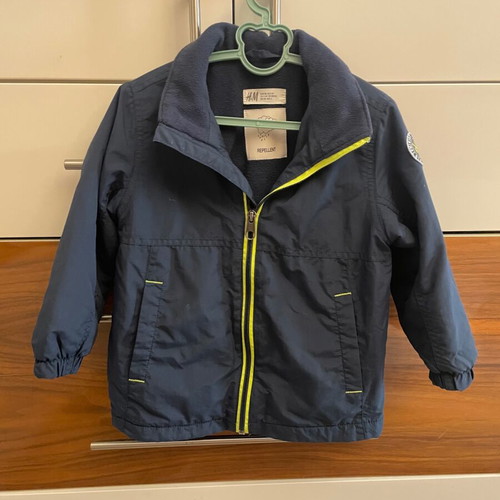 H&M waterproof windbreaker jacket used, size 98 cm, blue