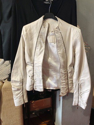 Leather jacket white like new