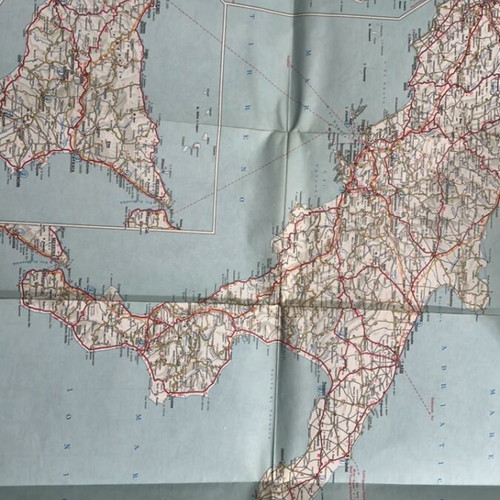 Italy travel map 1967 used, Shell touring
