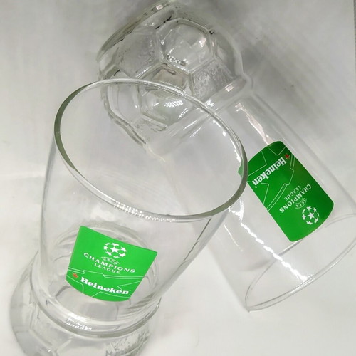 Heineken beer glasses collectible UEFA Champions League special edition, new, set of 2