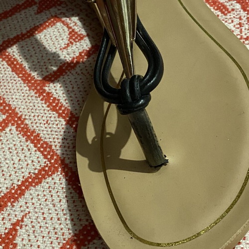 Flat sandals size 39 black like new