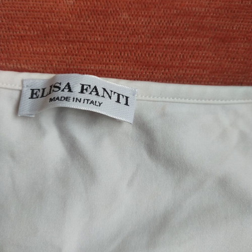 Elisa Fanti white women's blouse with gold heart studs, XL