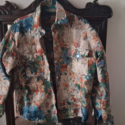 Jacket unisex in wide fit with unique woven pattern new