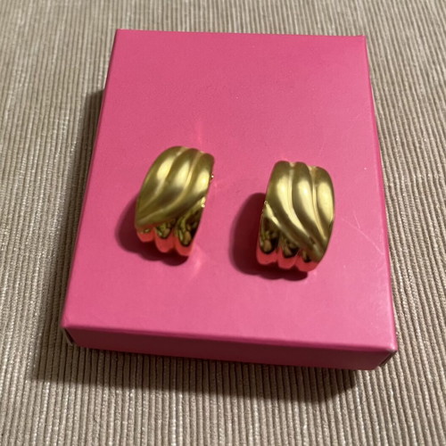Stainless Steel Earrings clip-on, like new, gold tone