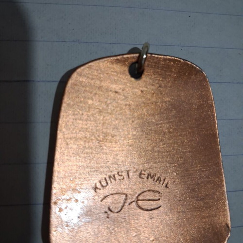 Vintage Mid-Century Copper Pendant with Enamel from Kunst Email