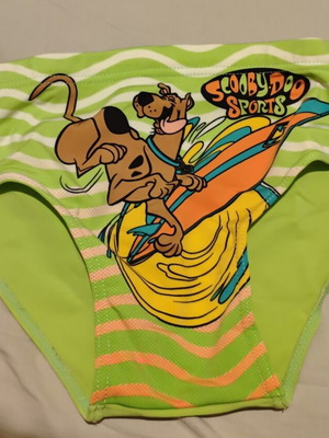 Scooby-Doo kids' swimwear like new, size 122 cm, multicolor green