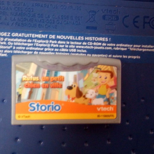 VTech Storio portable console used with Rufus game