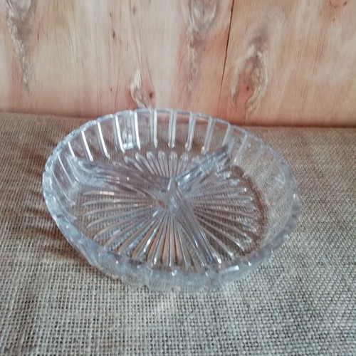 Crystal tray for nuts vintage genuine carved like new
