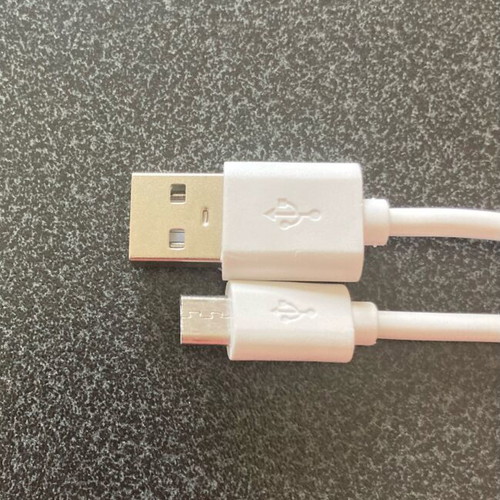 White USB-A to Micro-USB data and charging cable like new