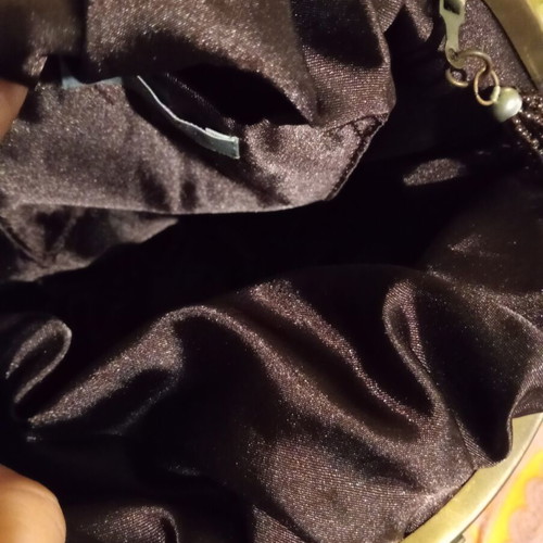 Marks & Spencer velvet evening bag new, brown and purple