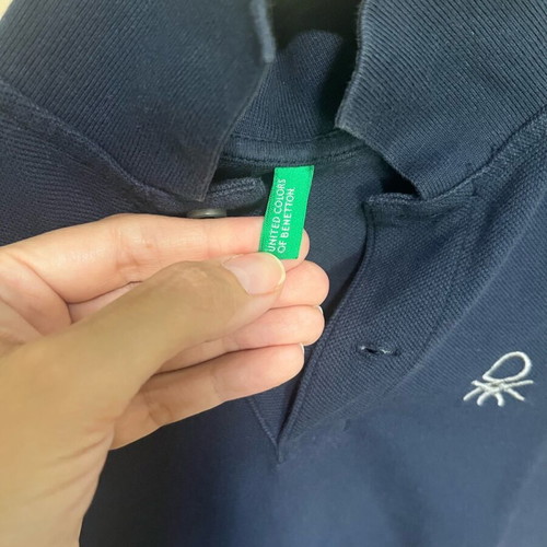 Benetton Polo shirt kids used, blue short sleeve size 4-5 years 110 cm