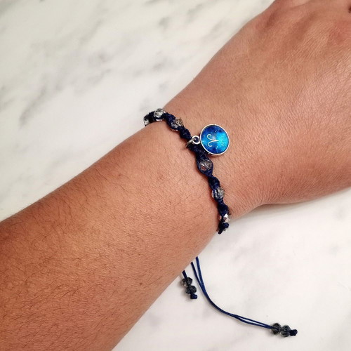 Women's Blue Aries Zodiac Bracelet new with silver details