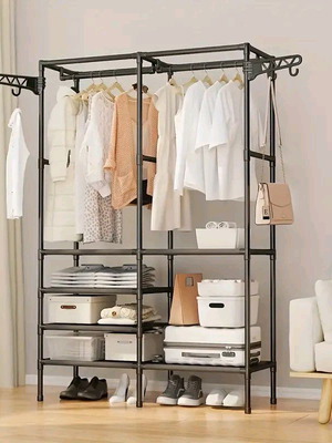 Entrance furniture with hangers and shoe shelves 90x45x173cm black new