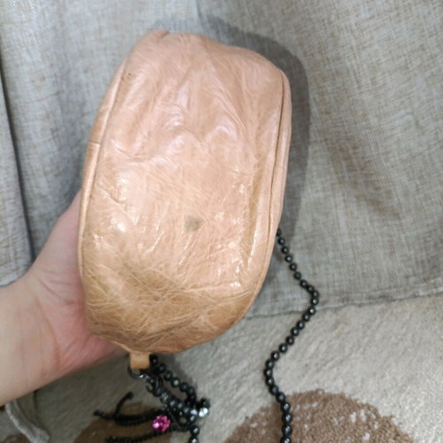 Anna Biagini crossbody bag used, vintage leather beige