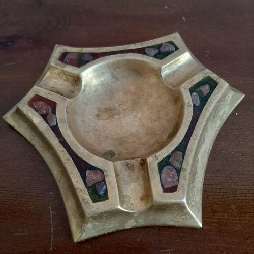 Massive bronze ashtray used, 15x14 cm