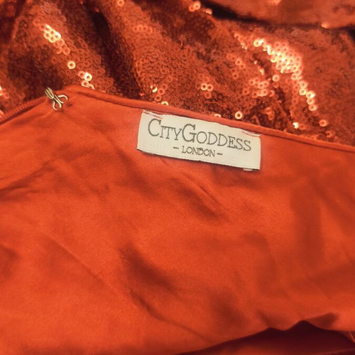 City Goddess London dress like new, red sequined wrap style