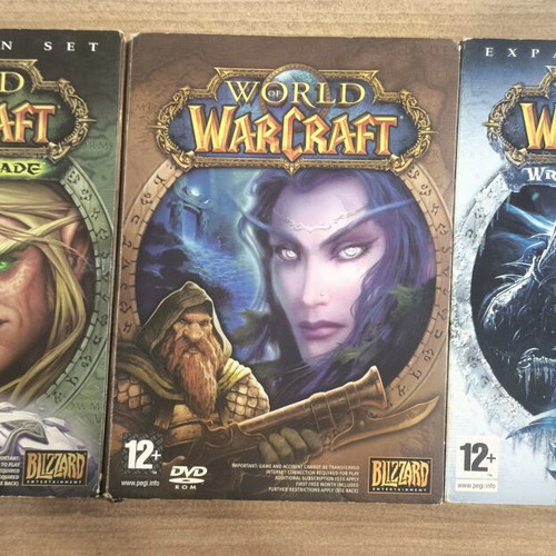 World of Warcraft PC games used, including Burning Crusade and Wrath of the Lich King