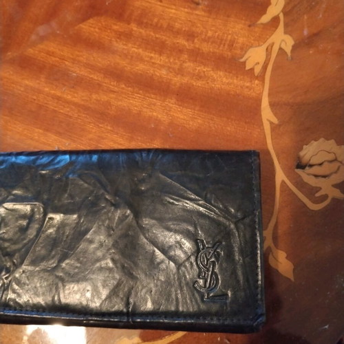 YSL women's wallet used, black leather vintage