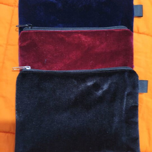 Handmade velvet toiletry bag new with zipper