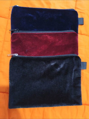 Handmade velvet toiletry bag new with zipper